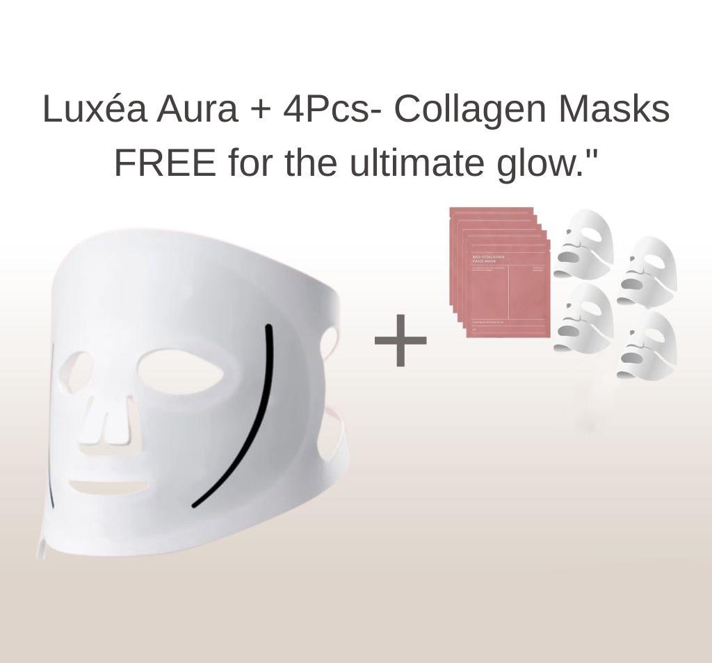 Luxéa Aura LED Mask + 4 FREE Collagen Masks – Special offer